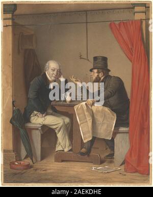 Michele Fanoli, d'après Richard Caton Woodville, la politique d'une Oyster House, 1851 La politique dans une chambre de l'Huître ; 1851date Banque D'Images