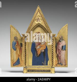 Nardo di Cione, vierge et l'enfant, avec les Saints Pierre et Jean l'Évangéliste, et l'homme de douleur (triptyque), entier c 1360 Vierge et l'enfant, avec les Saints Pierre et Jean l'Évangéliste, et l'homme de douleur [ensemble] triptyque ; c. 1360 Banque D'Images