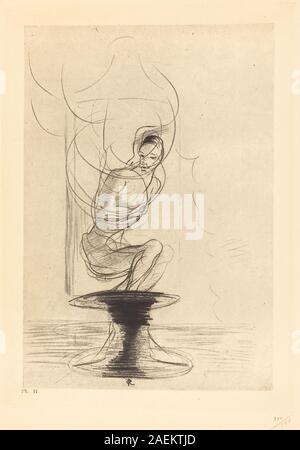 Tableau d'Odilon Redon, 1890, intitulé 'parfois on trouve un vieux flacon qui se souvient'. L'œuvre représente un vieux flacon, des éléments éthérés, représentation symbolique d'une âme de retour, exécuté dans le style de la fin du XIXe siècle. Banque D'Images