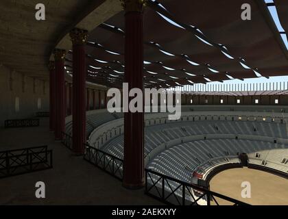 Illustration 3D reconstruction amphithéâtre du Colisée de Rome Banque D'Images