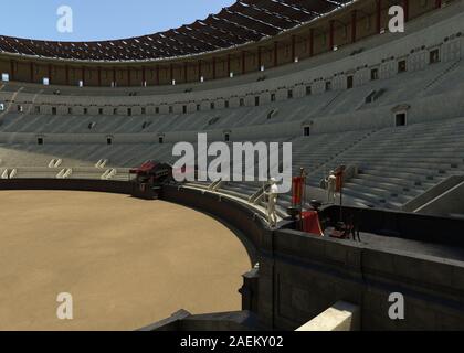 Illustration 3D reconstruction amphithéâtre du Colisée de Rome Banque D'Images