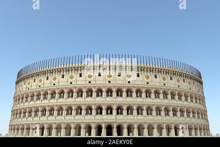 Illustration 3D reconstruction amphithéâtre du Colisée de Rome Banque D'Images