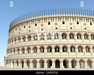 Illustration 3D reconstruction amphithéâtre du Colisée de Rome Banque D'Images