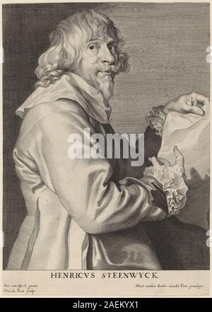 Cette gravure de Paulus Pontius d'après Sir Anthony van Dyck représente Henricus Steenwyck, montrant son portrait en demi-longueur, soulignant les traits du visage, la tenue vestimentaire et la pose caractéristiques du portrait flamand du début du XVIIe siècle. Banque D'Images