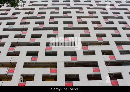 Un point de vue extérieur d'un bâtiment qui semble comme être couverte d'un vaste labyrinthe sur sa surface à Chongqing, Chine, le 21 novembre 2019. *** Légende locale Banque D'Images