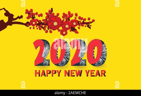 Bonne année 2020. L'année du rat Illustration de Vecteur