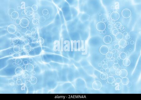 Bleu été bulles d'eau claire ou abstrait vague naturelle texture background Banque D'Images