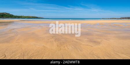 Vue panoramique de la glorieuse jaune d'exploitation des sables bitumineux de Kiloran plage en été, à l'île de Colonsay, Hébrides intérieures, Ecosse, Royaume-Uni Banque D'Images