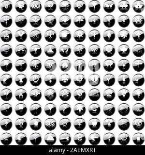 100 100 icônes vectorielles pour les applications Web Illustration de Vecteur