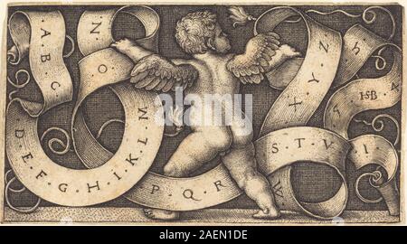 Sebald Beham, Genius avec Alphabet, 1542, Genius avec Alphabet ; date de 1542 Banque D'Images