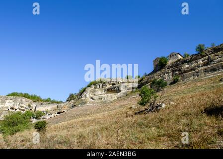 La Crimée, Bahchisaraja, 13.09.2019 : la pierre ancienne ville dans les montagnes. Ruines historiques Banque D'Images