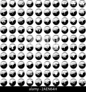 100 100 icônes vectorielles pour les applications Web Illustration de Vecteur