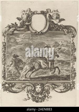 Gravure de Stefano Della Bella représentant Clovis et Clotilda, montrant des personnages historiques, une composition baroque, des gestes et une scène narrative. Banque D'Images