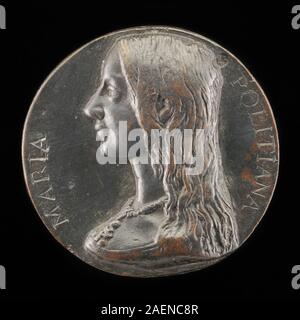 Avers d'une pièce de monnaie ou d'une médaille représentant Maria Poliziana dans le style de Niccolò Fiorentino, montrant un portrait typique des dessins numismatiques de la Renaissance italienne. Banque D'Images