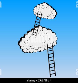 Les nuages avec des escaliers, vector illustration Banque D'Images