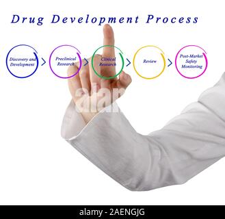 Diagramme du processus de développement de médicaments Banque D'Images