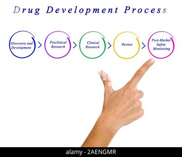 Diagramme du processus de développement de médicaments Banque D'Images