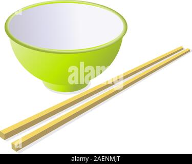 Tasse en céramique avec des bâtonnets de bois. Vector illustration.