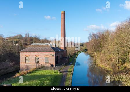 Galton Valley Station de pompage à Smethwick, Midlands de l'eau pompée à partir de la nouvelle ligne principale de l'ancien canal jusqu'à la ligne principale de canal Banque D'Images