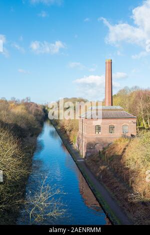 Galton Valley Station de pompage à Smethwick, Midlands de l'eau pompée à partir de la nouvelle ligne principale de l'ancien canal jusqu'à la ligne principale de canal Banque D'Images