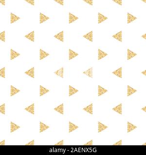 Glitter gold triangles modèle homogène isolé sur fond blanc. Illustration de Vecteur