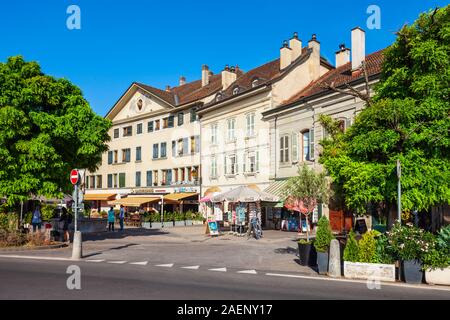 NYON, SUISSE - 19 juillet 2019 - Nyon est une ville sur les rives du lac Léman, dans le canton de Vaud en Suisse Banque D'Images