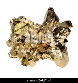 La pyrite de fer, quartz et cristaux de chalcopyrite (Bulgarie) Banque D'Images