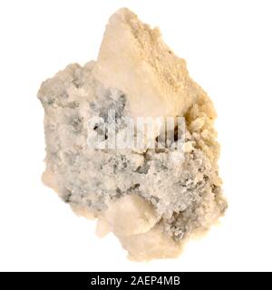 Scalenohedral la calcite et des cristaux de quartz (à partir de la Bulgarie) Banque D'Images