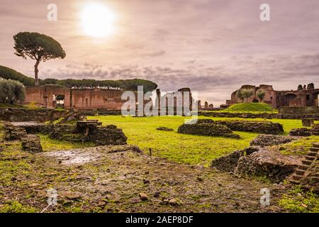 Vue panoramique sur le Forum Romain, Rome, Italie Banque D'Images