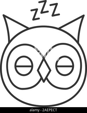 Owl couchage icône linéaire. Fine ligne illustration. Contour de la sagesse symbole. Dessin vectoriel aperçu isolés Illustration de Vecteur