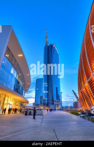 Tour d'Unicredit à Porta Nuova, Milan, Italie Banque D'Images