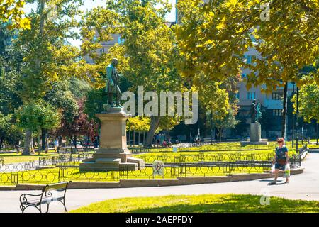 BELGRADE, SERBIE - août 10, 2019 : Statue en place centrale. Belgrade est la capitale de la Serbie. Banque D'Images