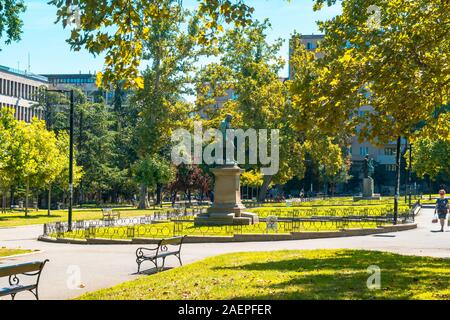 BELGRADE, SERBIE - août 10, 2019 : Statue en place centrale. Belgrade est la capitale de la Serbie. Banque D'Images