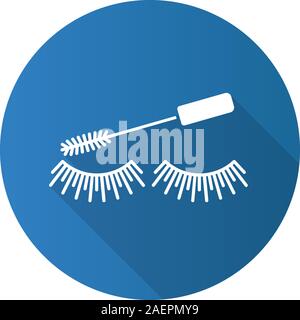 Eye design plat mascara ombre portée de l'icône de glyphe. Silhouette Vector illustration Illustration de Vecteur