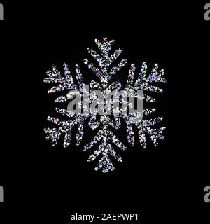 Silver Frame Snowflake. Noël, Nouvel An carte de vœux. Vector Illustration Illustration de Vecteur