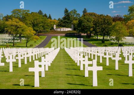 Lorraine American Cemetery and Memorial, la seconde guerre mondiale, St Avold, Moselle (57), région Grand Est, en France. Banque D'Images