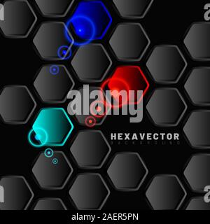 Abstract vector background hexagonal. Le concept de 3d technologie futuriste. Vector Illustration pour papier peint, bannières, cartes, plans, Landing Illustration de Vecteur