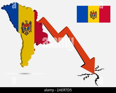 Illustration du vecteur de crise économique de la Moldavie EPS 10 Illustration de Vecteur