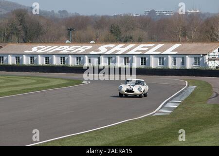 E-type lightweight Goodwood motor racing Chichester West Sussex Banque D'Images