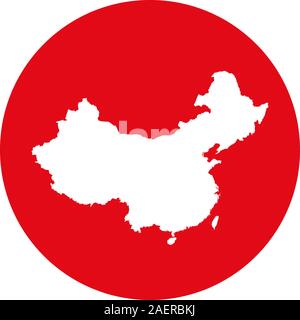 Chine site icône ronde vector illustration. Rouge, blanc. Parfait pour un symbole, d'un signe, l'icône, autocollant, étiquette etc. Illustration de Vecteur