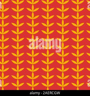 Floral moderne feuille ethnique scandi stripe pattern transparente Illustration de Vecteur