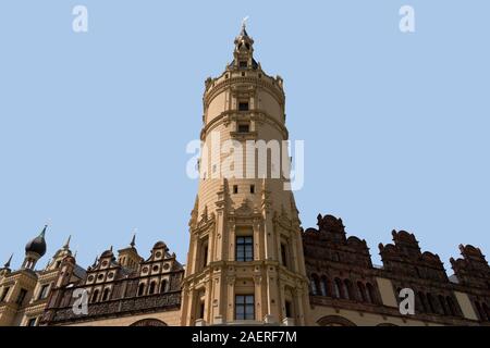 Flèche de château de Schwerin, Schleswig-Holstein, Allemagne Banque D'Images