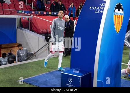 AMSTERDAM, 10-12-2019 , JohanCruyff Arena, de la saison 2019 / 2020 de la Ligue des Champions entre l'Ajax et le FC Valence. Hakim Ziyech Banque D'Images