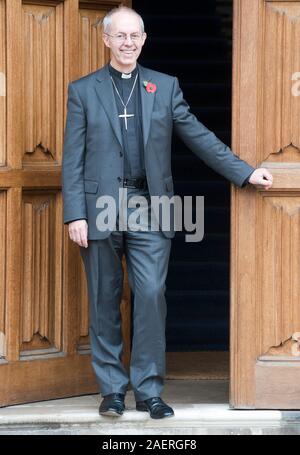 Le nouvel archevêque de Cantorbéry, Justin Welby prend résidence à Lambeth Palace à Londres Nov 2012. Banque D'Images