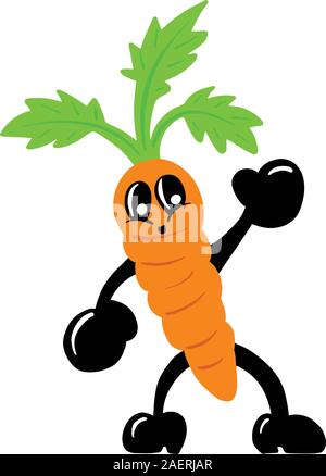 Personnage de légumes Carottes Vector Illustration Illustration de Vecteur