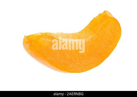 Tranches de fruits abricot, slice, isolé sur fond blanc. Avec toute la profondeur de champ. Banque D'Images