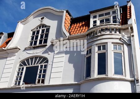 Partie de l'ancienne maison en pierre majestueux blanc Rodby, Danemark Banque D'Images