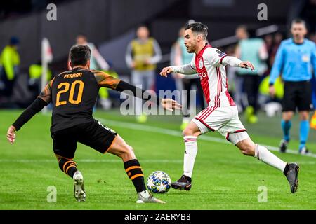 Amsterdam, Pays-Bas. Dec 10, 2019. AMSTERDAM, 10-12-2019, JohanCruyff Arena, de la saison 2019/2020 de la Ligue des Champions entre l'Ajax et le FC Valence. Credit : Pro Shots/Alamy Live News Banque D'Images