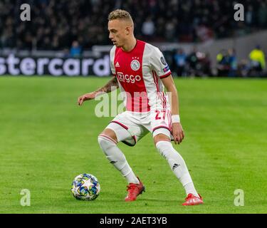 Amsterdam, Pays-Bas. Dec 10, 2019. Lang d'Ajax au cours de l'UEFA Champions League match entre l'Ajax et Valence. Le jeu a eu lieu à l'Aréna de Johan Cruyff à Amsterdam, Hollande. Crédit : Richard Callis/FotoArena/Alamy Live News Banque D'Images