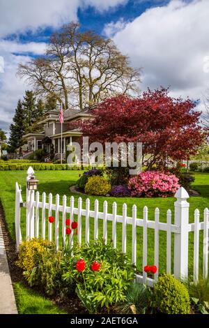 La vallée de la rivière Skagit une maison de campagne près de Mount Vernon, Washington, USA. Banque D'Images